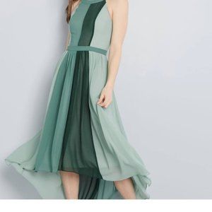 Modcloth "Peachy Queen" Halter Dress in Pear